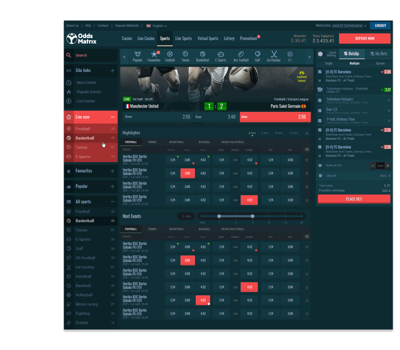 Real-time BETTING Data Feeds and Sport Data APIs